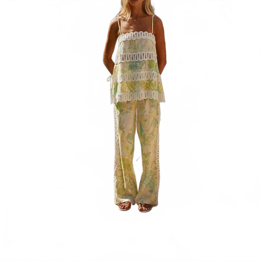 NEW SUNDAYUP tropical lace two-piece set in fiore festivo